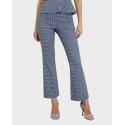 GUESS WOMEN'S PANTS FLARED GINGHAM CHECK - W4GB18WG492 - BLUE