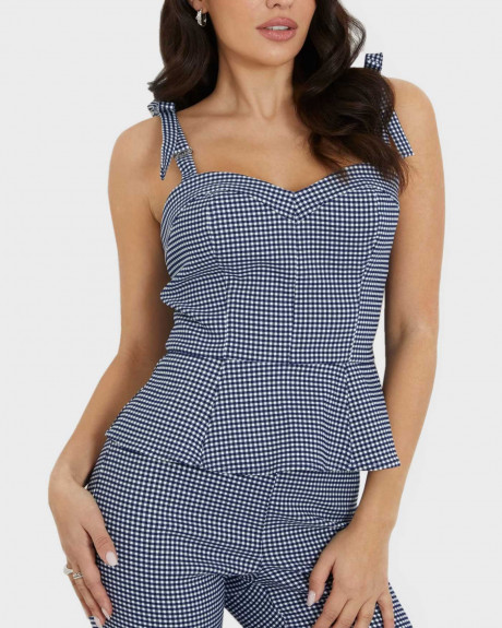 GUESS WOMEN'S TOP GINGHAM CHECK - W4GH37WG492