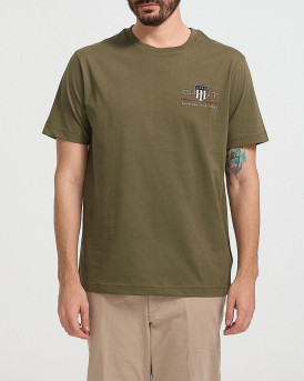 GANT EMBROIDERED ARCHIVE SHIELD T-SHIRT - 2067004 - OLIVE GREEN