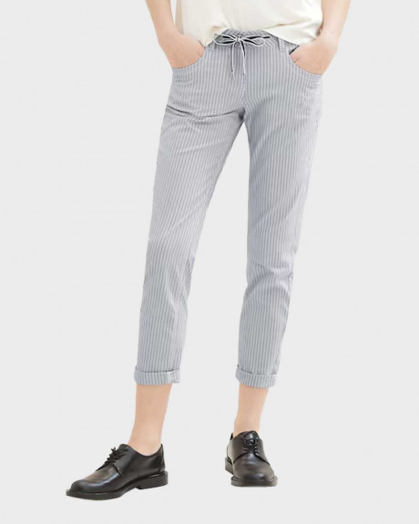 TOM TAILOR WOMEN'S TAPERED PANTS RELAXED FIT - 1040684