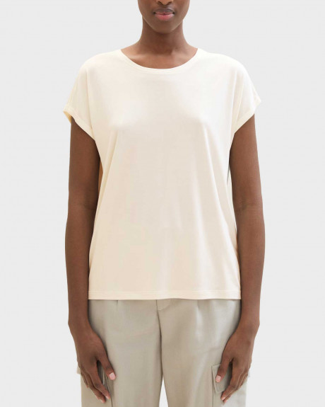 TOM TAILOR WOMEN'S T-SHIRT LOOSE FIT O-NECK - 1030942