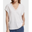 SCOTCH & SODA ΓΥΝΑΙΚΕΙΑ ΜΠΛΟΥΖΑ ΜΕ V ΛΑΙΜΟΚΟΨΗ - 177324 - ΑΣΠΡΟ