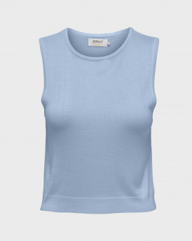 ONLY WOMEN'S SLEEVELESS KNIT TOP - 15288047 - LIGHT BLUE