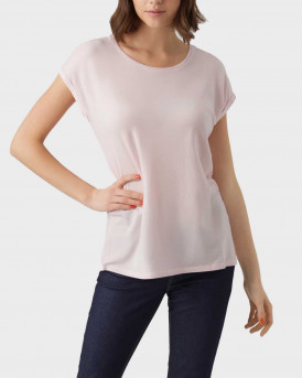 VERO MODA ΓΥΝΑΙΚΕΙΟ T-SHIRT REGULAR FIT O-NECK DROPPED SHOULDERS - 10284468 - ΡΟΖ