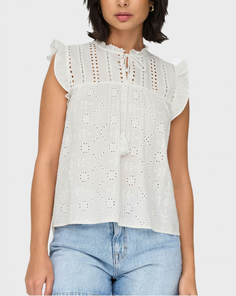 ONLY WOMEN'S EMBROIDERY TOP - 15218460
