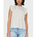 ONLY WOMEN'S EMBROIDERY TOP - 15218460 - WHITE