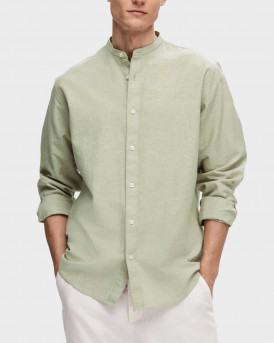 SELECTED MEN'S SHIRT MAO COLLAR - 16079054 - GREEN