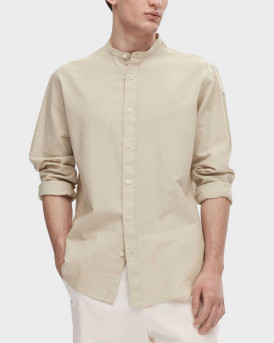 SELECTED MEN'S SHIRT MAO COLLAR - 16079054 - ECRU