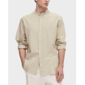 SELECTED MEN'S SHIRT MAO COLLAR - 16079054 - ECRU