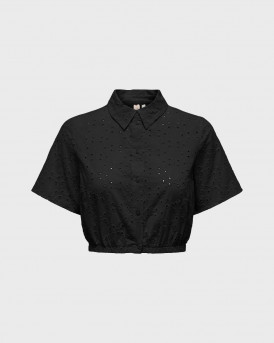 ONLY WOMEN'S CROPPED SHIRT - 15319138 - BLACK