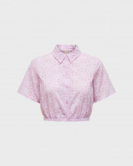 ONLY WOMEN'S CROPPED SHIRT - 15319138 - PINK