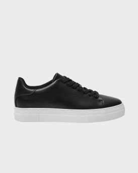 SELECTED MEN'S SNEAKERS LACE-UP FRONT LEATHER - 16095932 - BLACK