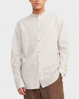 JACK&JONES MEN'S SHIRT MAO NECKLINE - 12248385 - ECRU