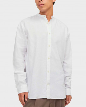 JACK&JONES MEN'S SHIRT MAO NECKLINE - 12248385 - WHITE