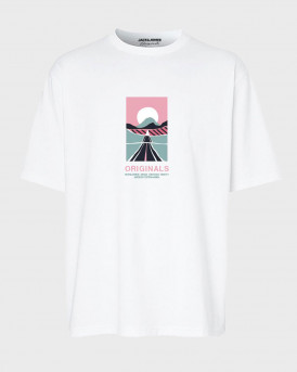 JACK & JONES MEN'S T-SHIRT JORLAFAYETTE - 12255640 - WHITE