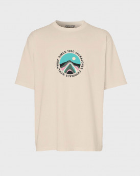 JACK & JONES ΑΝΔΡΙΚΟ T-SHIRT JORLAFAYETTE - 12255640 - ΜΠΕΖ