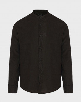 DIRTY LAUNDRY MEN'S LINEN MAO SHIRT - DLMS000103 - BLACK