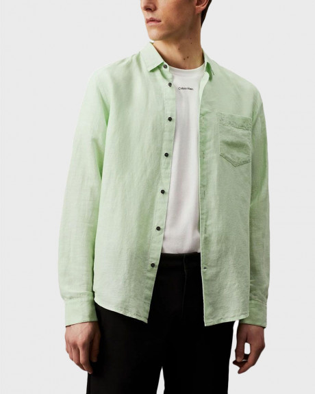 CALVIN KLEIN MEN'S LINEN SHIRT - K10K108664