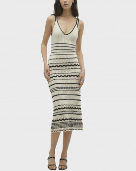 VERO MODA ΓΥΝΑΙΚΕΙΟ ΠΛΕΚΤΟ MIDI ΦΟΡΕΜΑ - 10309931 - ΕΚΡΟΥ