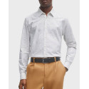 BOSS S-LIAM MEN'S REGULAR FIT SHIRT WITH MICROPATTERN - 50510014 - WHITE