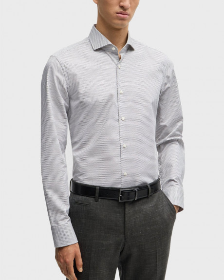 BOSS H-HANK MEN'S SLIM FIT SHIRT WITH MICRO PATTERN - 50507855