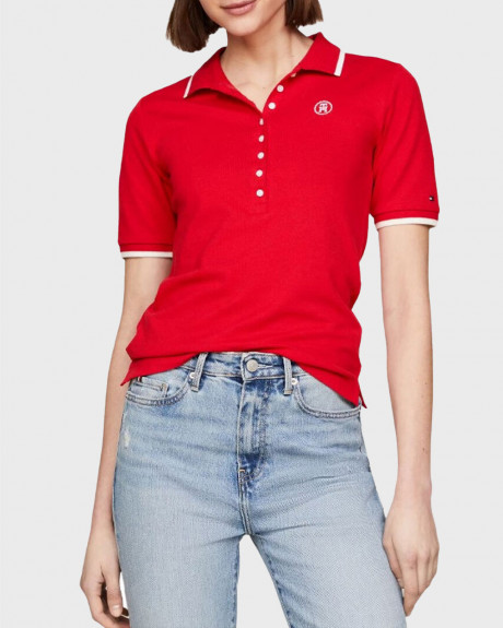 TOMMY HILFIGER TH MONOGRAM WOMEN'S POLO SHIRT - WW0WW41288
