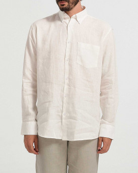 ROOK MEN'S SHIRT REGULAR FIT LINEN - 109.23 - WHITE