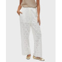 VERO MODA WOMEN'S HIGH RISE EMBROIDERY TROUSERS - 10303864 - WHITE
