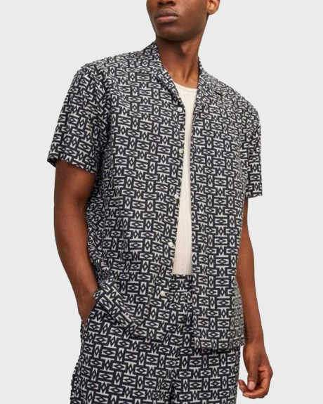 JACK&JONES ΑΝΔΡΙΚΟ ΠΟΥΚΑΜΙΣΟ ΚΟΝΤΟΜΑΝΙΚΟ ΜΕ ΣΧΕΔΙΟ - 12255206