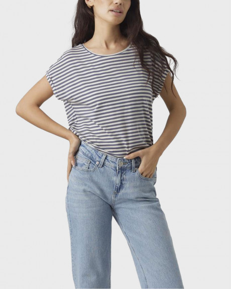 VERO MODA ΓΥΝΑΙΚΕΙΑ ΜΠΛΟΥΖΑ ΚΟΝΤΟΜΑΝΙΚΗ ΡΙΓΕ  - 10284469