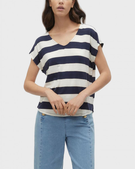 VERO MODA ΓΥΝΑΙΚΕΙΟ T-SHIRT V ΛΑΙΜΟΚΟΨΗ - 10308475