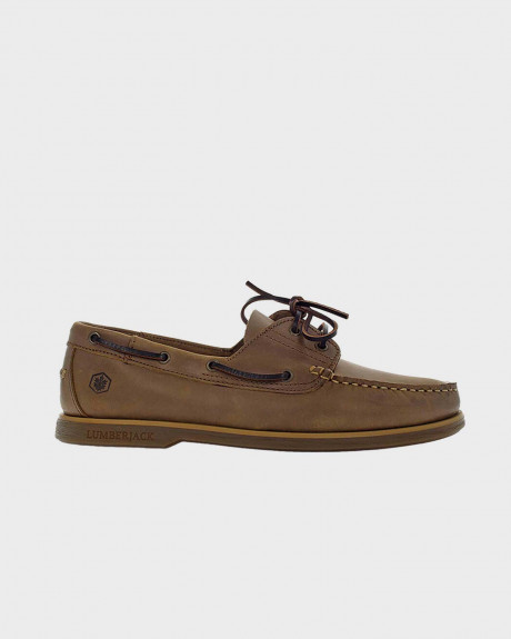 LUMBERJACK MEN'S BOAT SHOES 100% LEATHER REGULAR FIT - SM07804-005 H01