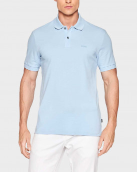 BOSS MEN'S SHIRT POLO REGULAR FIT 100% COTTON - 50468362 PALLAS - LIGHT BLUE