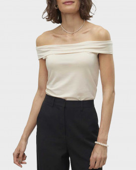 VERO MODA WOMEN'S BLOUSE REGULAR FIT OFF-SHOULDER - 10307367 - ECRU