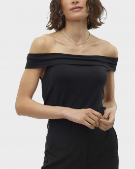 VERO MODA WOMEN'S BLOUSE REGULAR FIT OFF-SHOULDER - 10307367 - BLACK