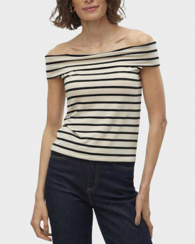 VERO MODA WOMEN'S BLOUSE REGULAR FIT OFF-SHOULDER - 10307367 - WHITE