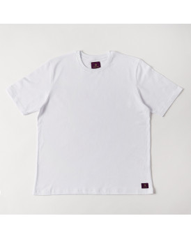 BLACKTOP FOUNDATION ΑΝΔΡΙΚΗ ΜΠΛΟΥΖΑ ΚΟΝΤΟΜΑΝΙΚΗ 100% ΒΑΜΒΑΚΙ - PLAIN T - ΑΣΠΡΟ