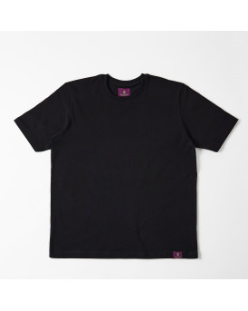 BLACKTOP FOUNDATION ΑΝΔΡΙΚΗ ΜΠΛΟΥΖΑ ΚΟΝΤΟΜΑΝΙΚΗ 100% ΒΑΜΒΑΚΙ - PLAIN T - ΜΑΥΡΟ