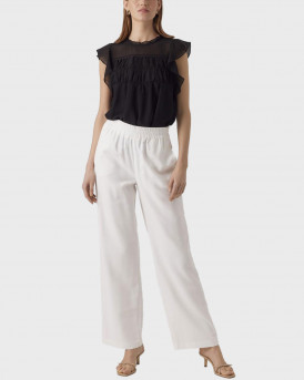 VERO MODA ΓΥΝΑΙΚΕΙΟ ΠΑΝΤΕΛΟΝΙ CARMEN HW WIDE PULL - 10278926 - ΑΣΠΡΟ