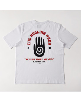 BLACKTOP FOUNDATION ΑΝΔΡΙΚΗ ΜΠΛΟΥΖΑ ΚΟΝΤΟΜΑΝΙΚΗ ΜΕ ΣΧΕΔΙΟ - ΗΑΝD OF GOD - ΑΣΠΡΟ