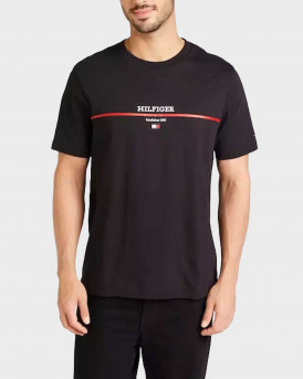 TOMMY HILFIGER ΑΝΔΡΙΚΗ ΜΠΛΟΥΖΑ ΚΟΝΤΟΜΑΝΙΚΗ ΚΑΝΟΝΙΚΗ ΓΡΑΜΜΗ - MW0WM35464 - ΜΑΥΡΟ