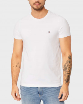 TOMMY HILFIGER ΑΝΔΡΙΚΗ ΜΠΛΟΥΖΑ ΚΟΝΤΟΜΑΝΙΚΗ ΣΤΕΝΗ ΓΡΑΜΜΗ - MW0MW27539 - ΑΣΠΡΟ