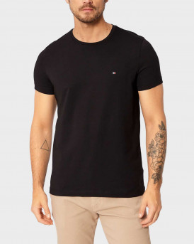TOMMY HILFIGER ΑΝΔΡΙΚΗ ΜΠΛΟΥΖΑ ΚΟΝΤΟΜΑΝΙΚΗ ΣΤΕΝΗ ΓΡΑΜΜΗ - MW0MW27539 - ΜΑΥΡΟ