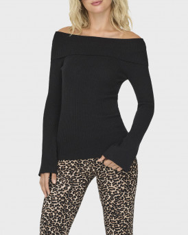 ONLY ΓΥΝΑΙΚΕΙΟ ΠΟΥΛΟΒΕΡ OFF-SHOULDER - 15328246 - ΜΑΥΡΟ