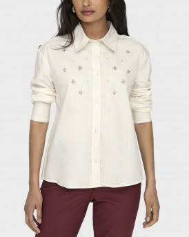 ONLY ΓΥΝΑΙΚΕΙΟ ΠΟΥΚΑΜΙΣΟ ΜΕ ΣΤΡΑΣ -  15328704 - ΑΣΠΡΟ