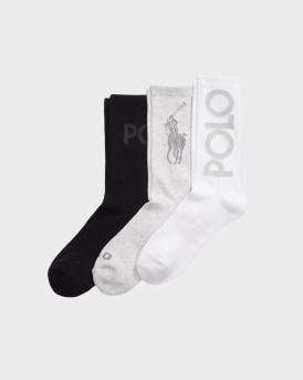 POLO RALPH LAUREN ΑΝΔΡΙΚΕΣ ΚΑΛΤΣΕΣ ΨΗΛΕΣ 3 ΖΕΥΓΑΡΙΑ - 455956256001 - MULTI