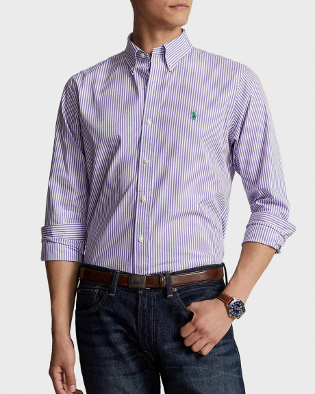 POLO RALPH LAUREN ΑΝΔΡΙΚΟ ΡΙΓΕ ΠΟΥΚΑΜΙΣΟ ΚΑΝΟΝΙΚΗ ΓΡΑΜΜΗ - 710929346003