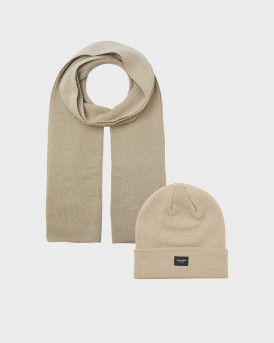 JACK & JONES ΑΝΔΡΙΚΟ ΣΕΤ ΔΩΡΟΥ ΚΑΣΚΟΛ-ΣΚΟΥΦΟΣ - 12102728 - ΕΚΡΟΥ