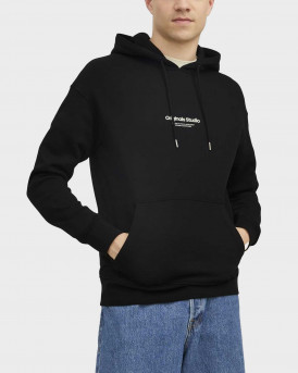 JACK & JONES ΑΝΔΡΙΚΟ ΦΟΥΤΕΡ ΜΕ ΚΟΥΚΟΥΛΑ ΚΑΝΟΝΙΚΗ ΓΡΑΜΜΗ - 12241687 - ΜΑΥΡΟ