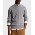 TOMMY HILFIGER MEN'S CABLE SWEATER - MW0MW33132 - GREY